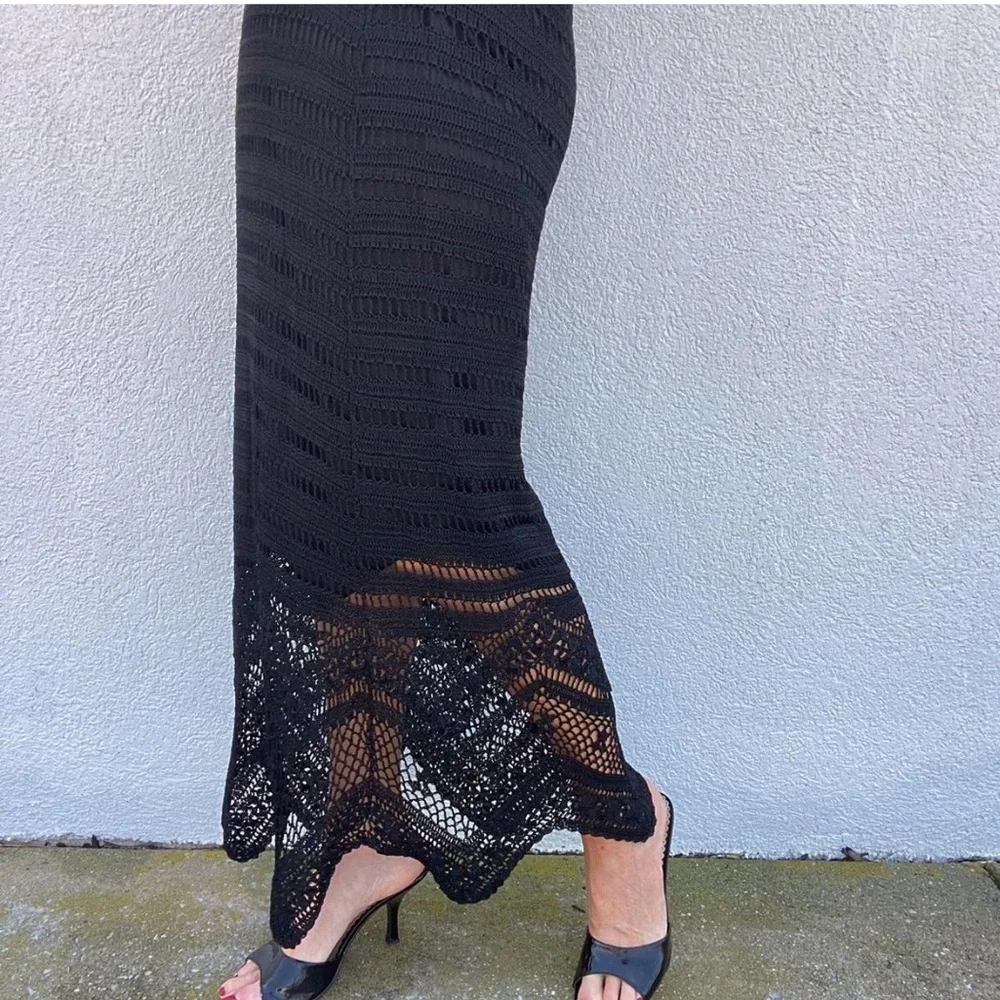 Chico's Black Crochet Maxi Skirt - Picture 2 of 4